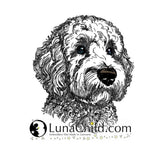 Stickdatei Golden Doodle "Chooper"- realistisch - FÜR HELLE STOFFE