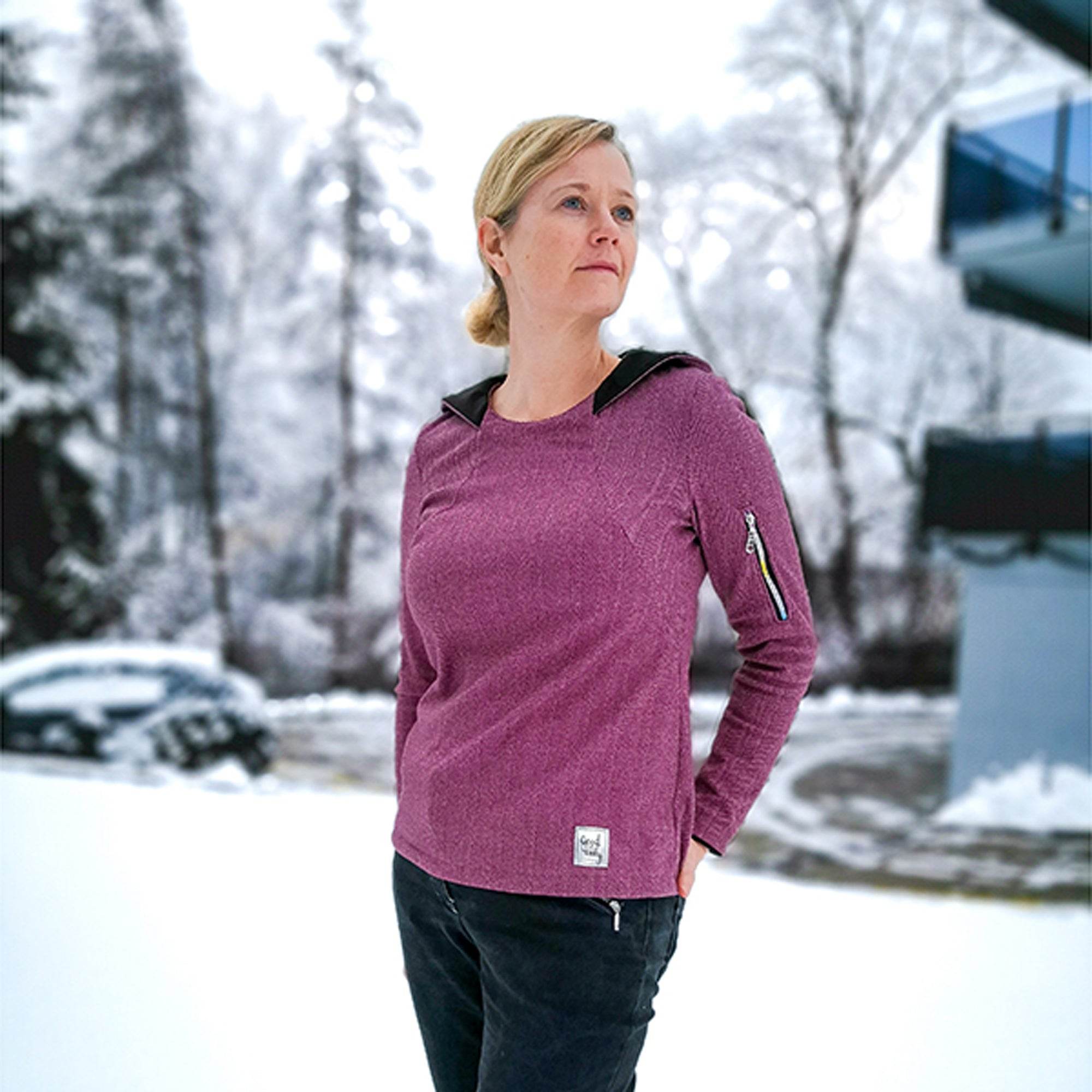 Schnittmuster CHRISTA - Hoodie oder Shirt mit besonderer Teilungnaht Gr. 34-54 - Sewando