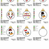 Stickdatei Set ITH Christbaumkugeln Rentier & Schneemann 10x10cm - Sewando