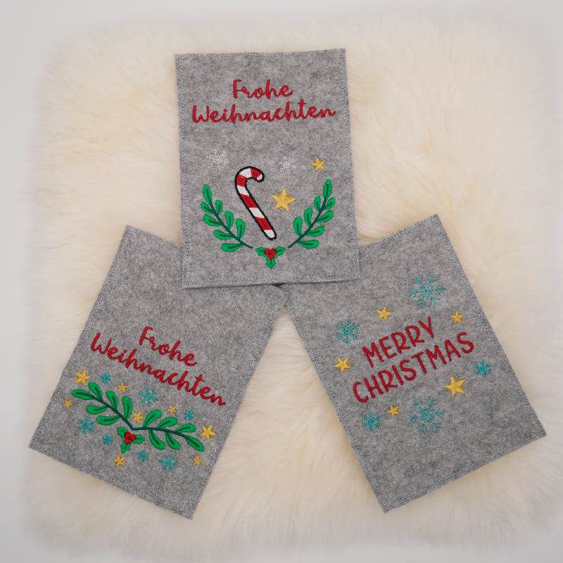 Stickdatei Set Christmas Cards ITH Geschenkhüllen Weihnachtskarten - Sewando
