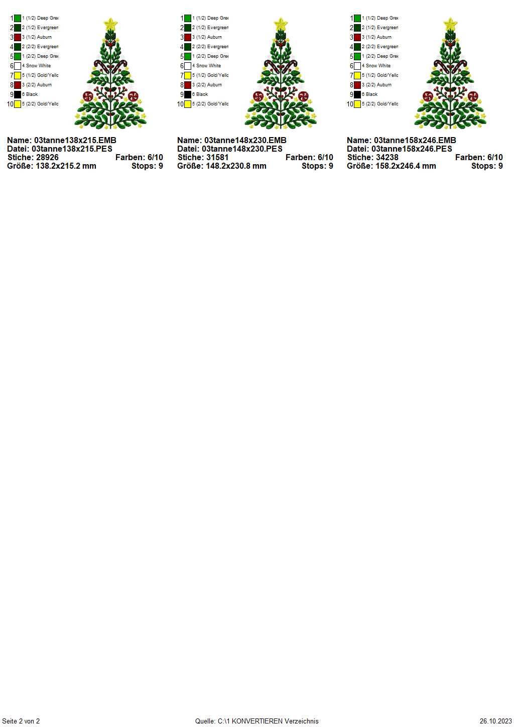Stickdatei Set Christmas Ornaments weihnachtliche Ornamente - Sewando