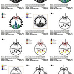 Stickdatei Set weihnachtliche Sillhouetten Scherenschnitt mit Schriftzügen + ITH Anhänger - Sewando