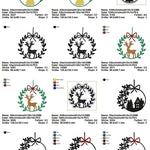 Stickdatei Set weihnachtliche Sillhouetten Scherenschnitt mit Schriftzügen + ITH Anhänger - Sewando