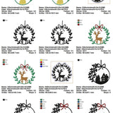 Stickdatei Set weihnachtliche Sillhouetten Scherenschnitt mit Schriftzügen + ITH Anhänger - Sewando