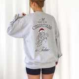 Plotterdatei im Line Art Stil für Nähfans – Frau mit Stoffrollen, festliches Weihnachtsmotiv All I want for Christmas is Fabric für Shirts, Sweater und Deko.