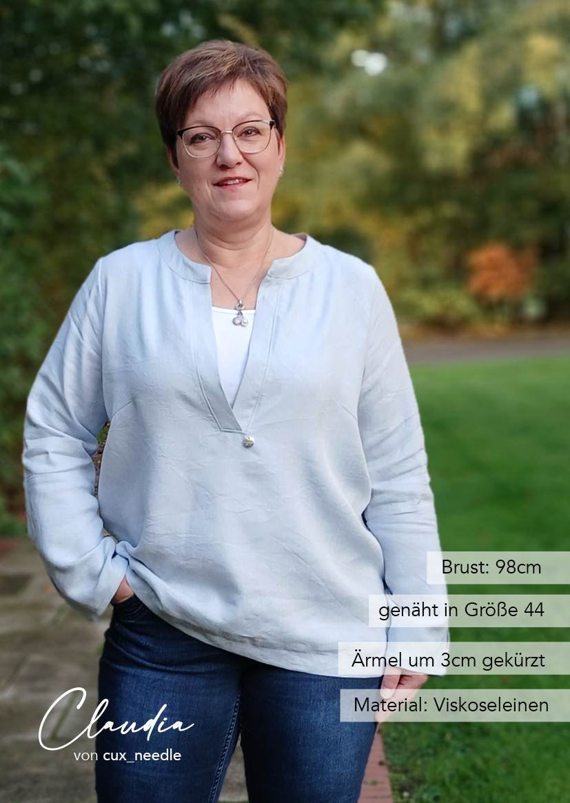 Schnittmuster Bluse Leonie Gr. 34–50 – PDF A4, A0 inkl. Anleitung - Sewando