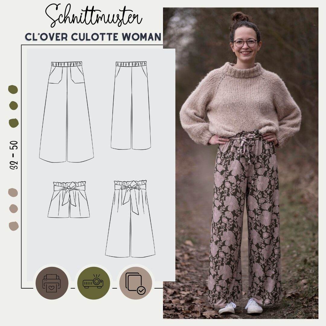 Schnittmuster CL*OVER CULOTTE WOMAN (32-50) - Sewando