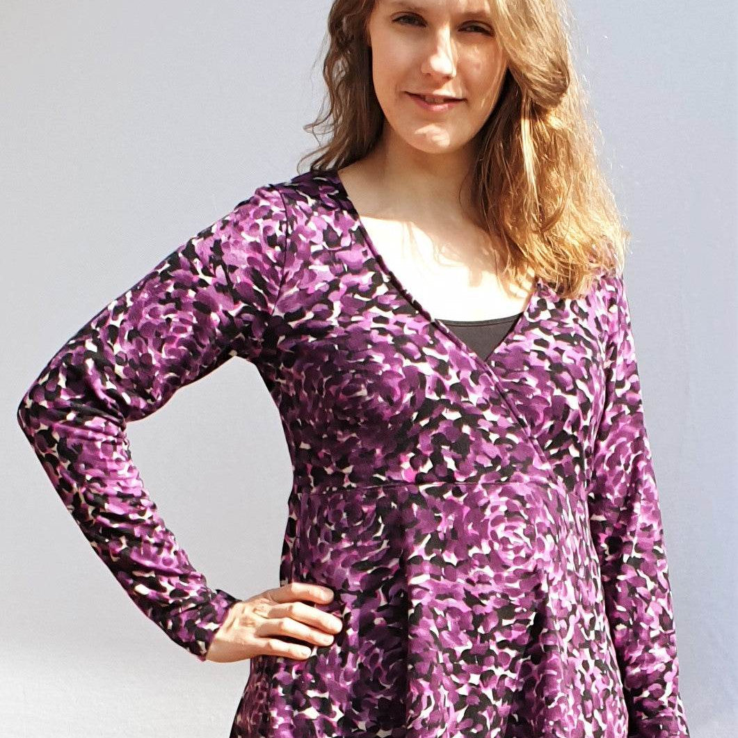 Schnittmuster Conny – Wickelkleid & Wickelshirt mit hoher Taille Gr. 34-50 / BU 80-116 - Sewando