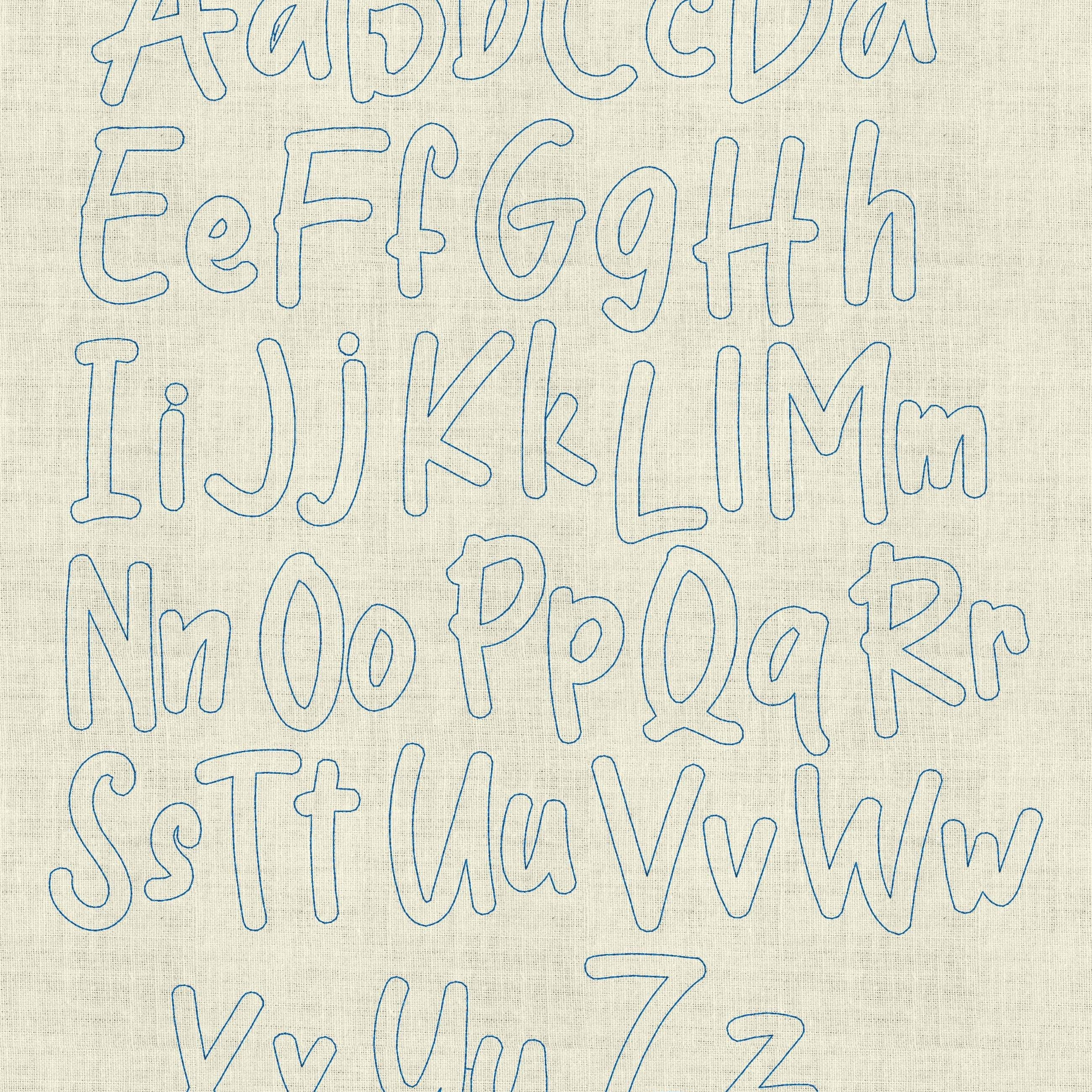 Stickdatei Schrift ca. 65mm Set 955 Doodle, Applikation - Sewando