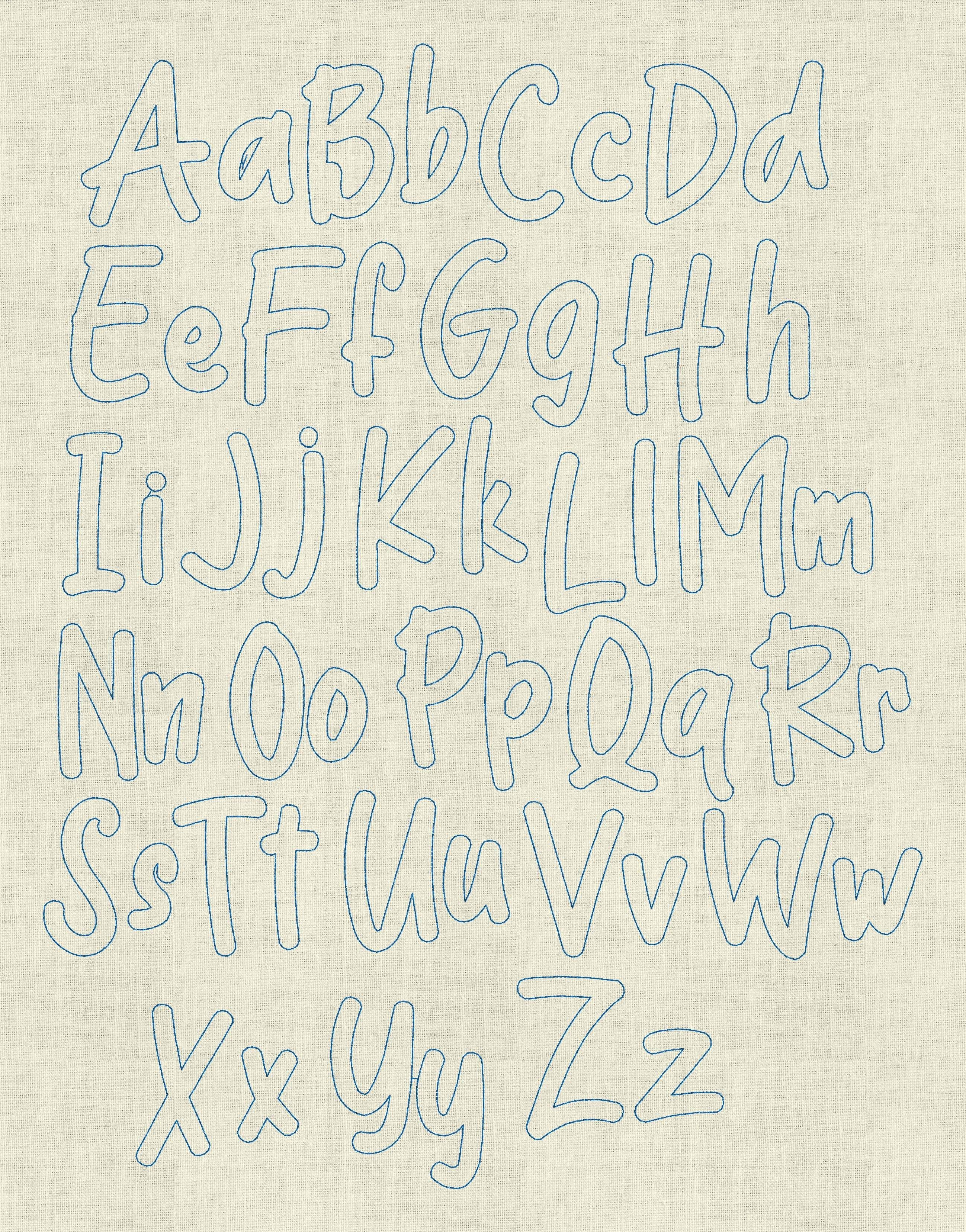 Stickdatei Schrift ca. 65mm Set 955 Doodle, Applikation - Sewando