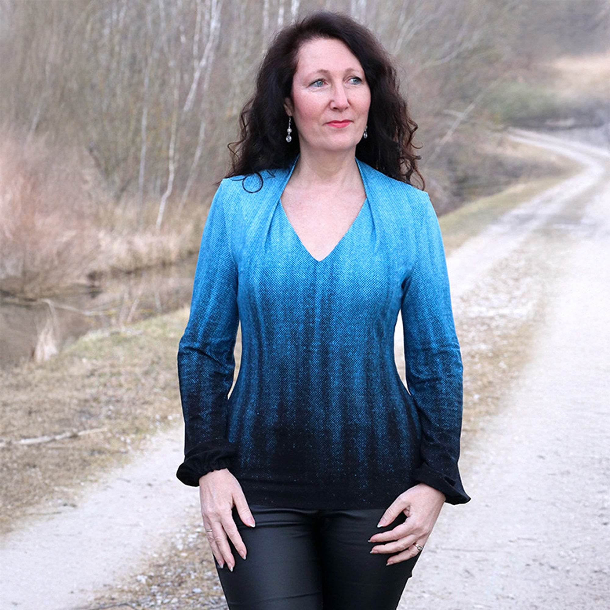 Schnittmuster COREY Shirt mit besonderem Kragen, leicht zu nähen Gr. 34-54 - Sewando