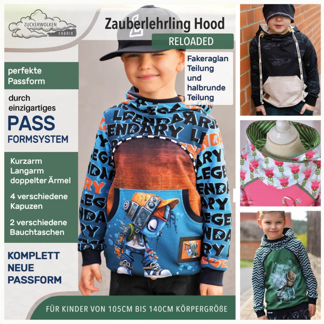 Big Zauberlehrling Hood reloaded für 105cm-140cm Körpergröße - Sewando