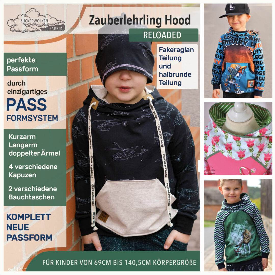 2er Set Zauberlehrling Hood reloaded für 69cm-140cm Körpergröße - Sewando