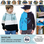 SORGLOS-SYSTEM Basicline Hoodie 135-170cm KG Kapuzenshirt Beamer-Ebook & DIN A0 BESONDERES PASSFORMSYSTEM - Sewando