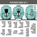 Plotterdatei Monster Hugo 2 mit Shirt und Statements Set , Autismus - Sewando
