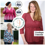 Schnittmuster Wickelshirt IMMERSCHÖN Gr. 32-54 Bauchschmeichler