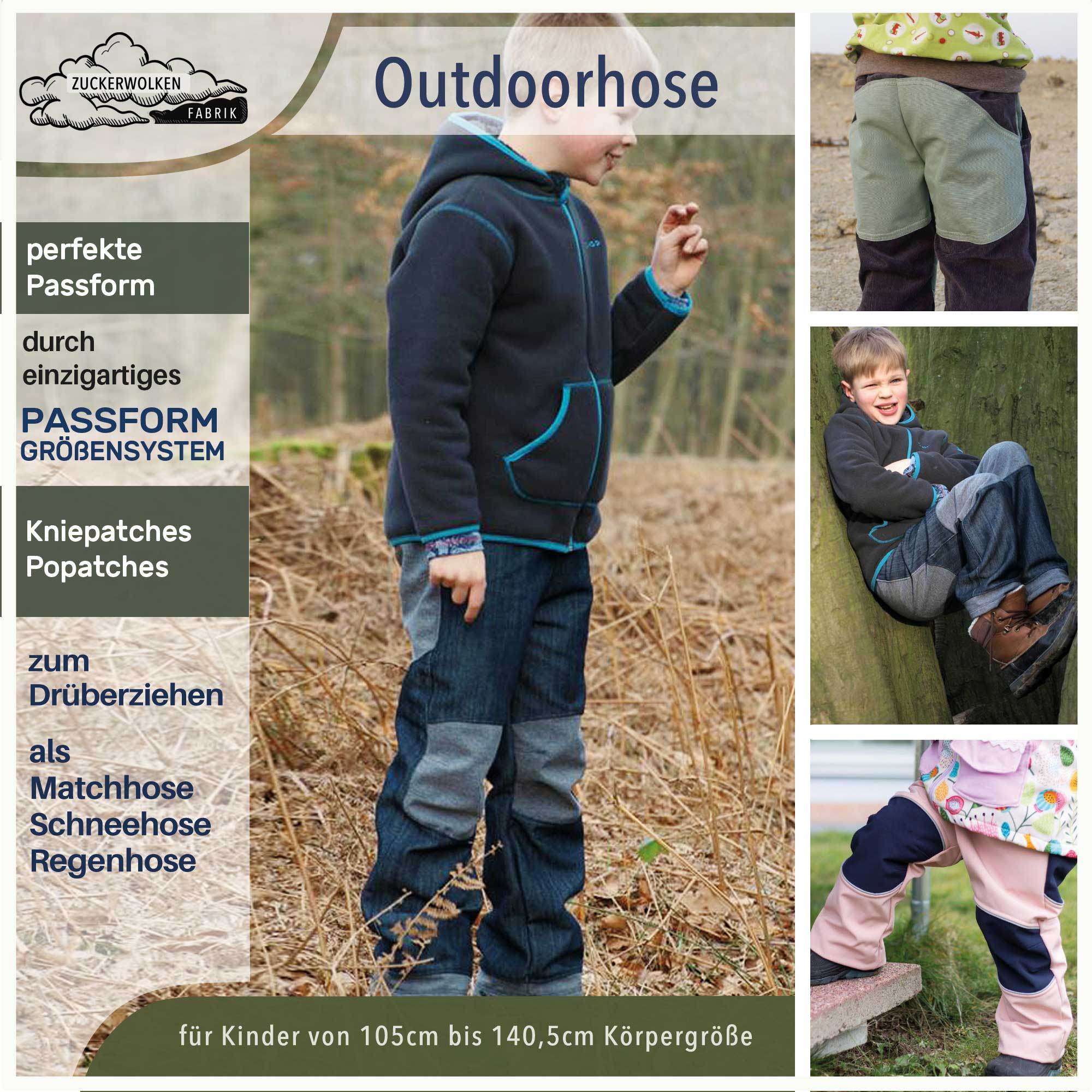 Big Outdoorhose, Matschhose, Regenhose, Tobehose - für 105cm-140cm Körpergröße - Sewando