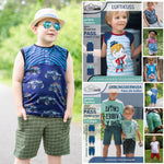 Sommer-Outfitset Gr. 110-140 Bermuda (3 Längen) & wandelbares Top/ Shirt / 2 Schnittmuster - Sewando