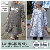 Rüschenkleid Gr. 128-164 3 Weiten je Größe auch für schmale und kräftige Kids