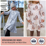 Rüschenkleid Gr. 86-122 in 3 Weiten je Größe auch für schmale und kräftige Kids