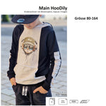 Schnittmuster Main HooDily - Kinderpullover mit Biesen, Bauchtaschenoption & Kapuze/Kragen - 80-164 - Sewando