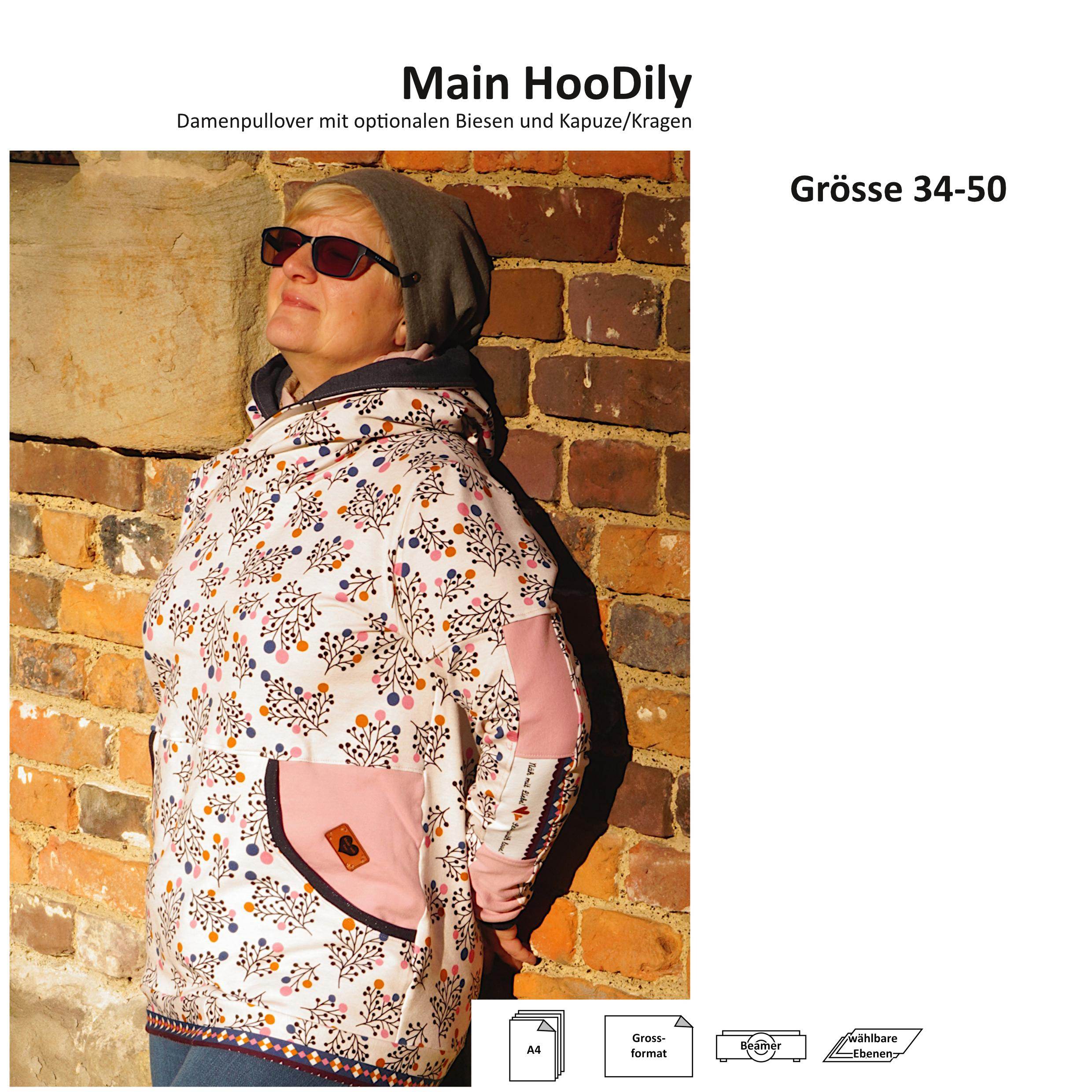 Schnittmuster Main HooDily - Damenpullover mit Biesenoption – 34-50 - Sewando