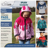 DIN A4 SPLASH Sweatjacke für 69cm-104cm Körpergröße PASSFORMGARANTIE - Sewando