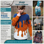 PASST GARANTIE SPLASH Sweater/ Hoodie Gr. 74-140 mit 2 Kapuzen & Halsbündchen - DIN A0 für Beamer geeignet - Sewando