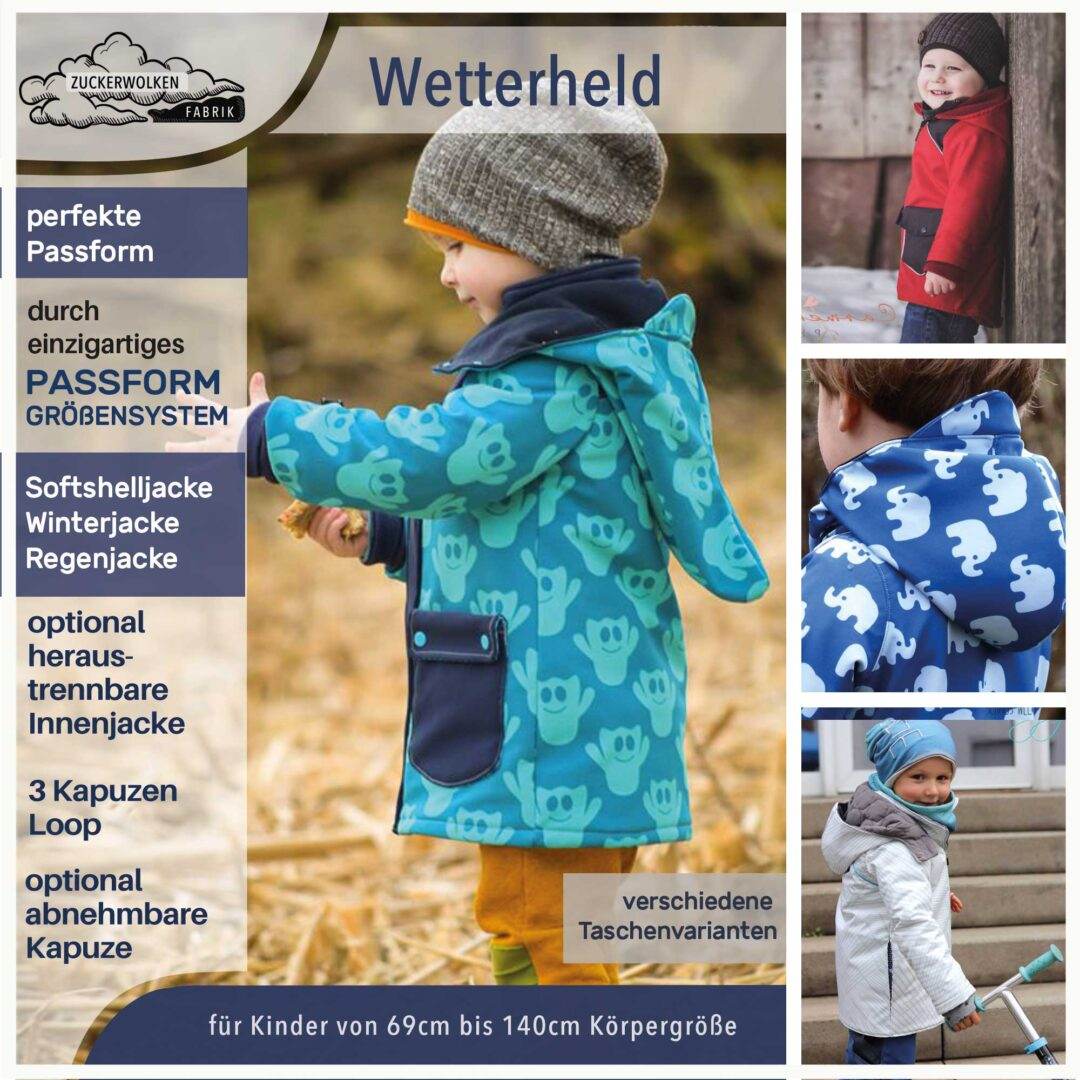 2er Sparset Wetterheld Softshelljacke, Allwetter-Jacke, Winterjacke, Regenjacke für 69cm-140cm Körpergröße - Sewando