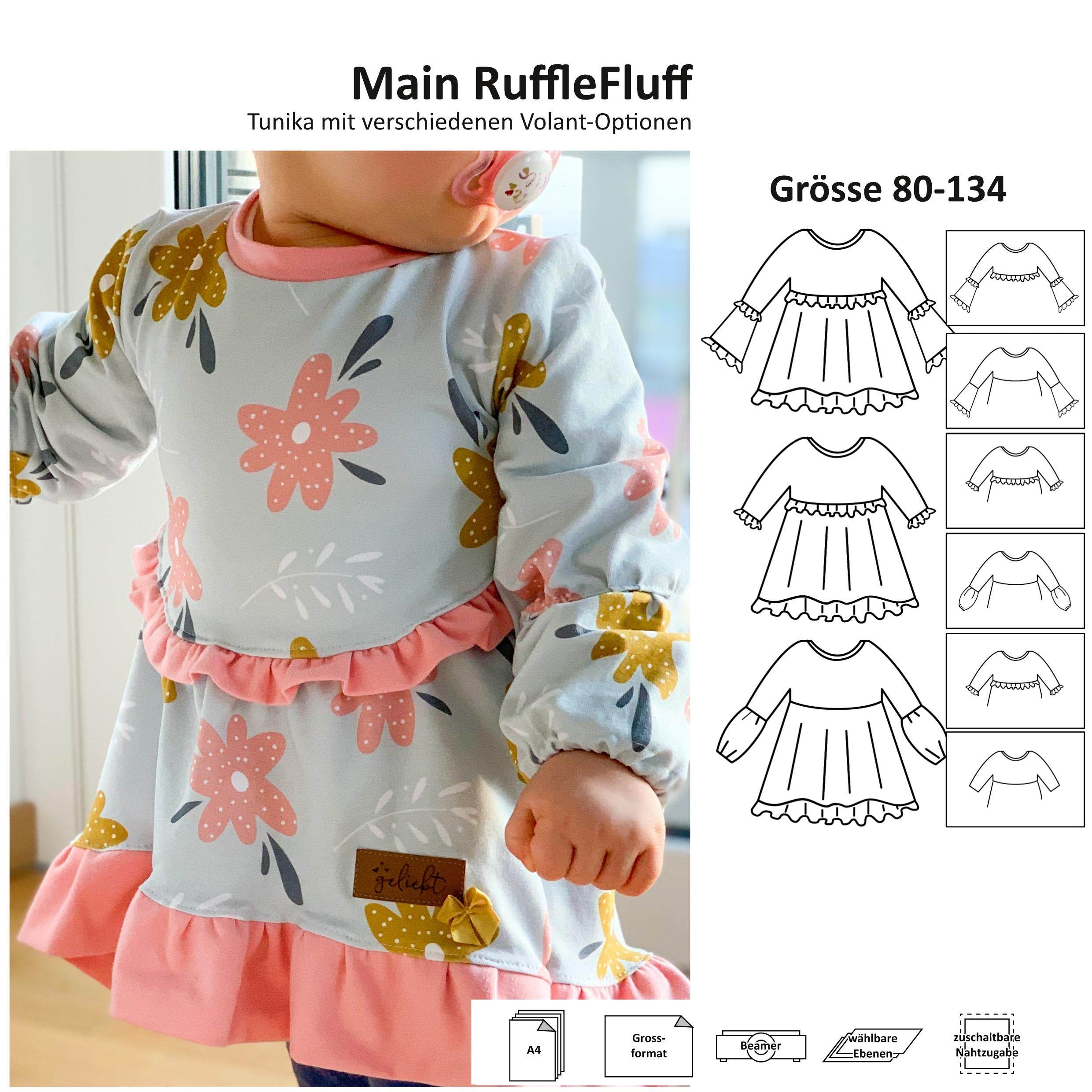 Schnittmuster Main RuffleFluff - Mädchentunika - 80-134 - Sewando
