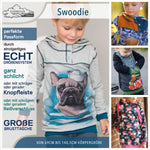 2er Sparpaket Swoodie Troyer, Hoodie, Knopfpullover für 69cm-140cm Körpergröße - Sewando