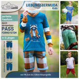 100% Passformgarantie Bermuda (3 Längen) Gr. 99-128cm Schnittmuster einzigartiges Passformsystem mit vielen Weiten und mehreren Hosentypen - Sewando