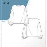 Schnittmuster Jersey Bluse CASTANHA (32-56) : - Sewando