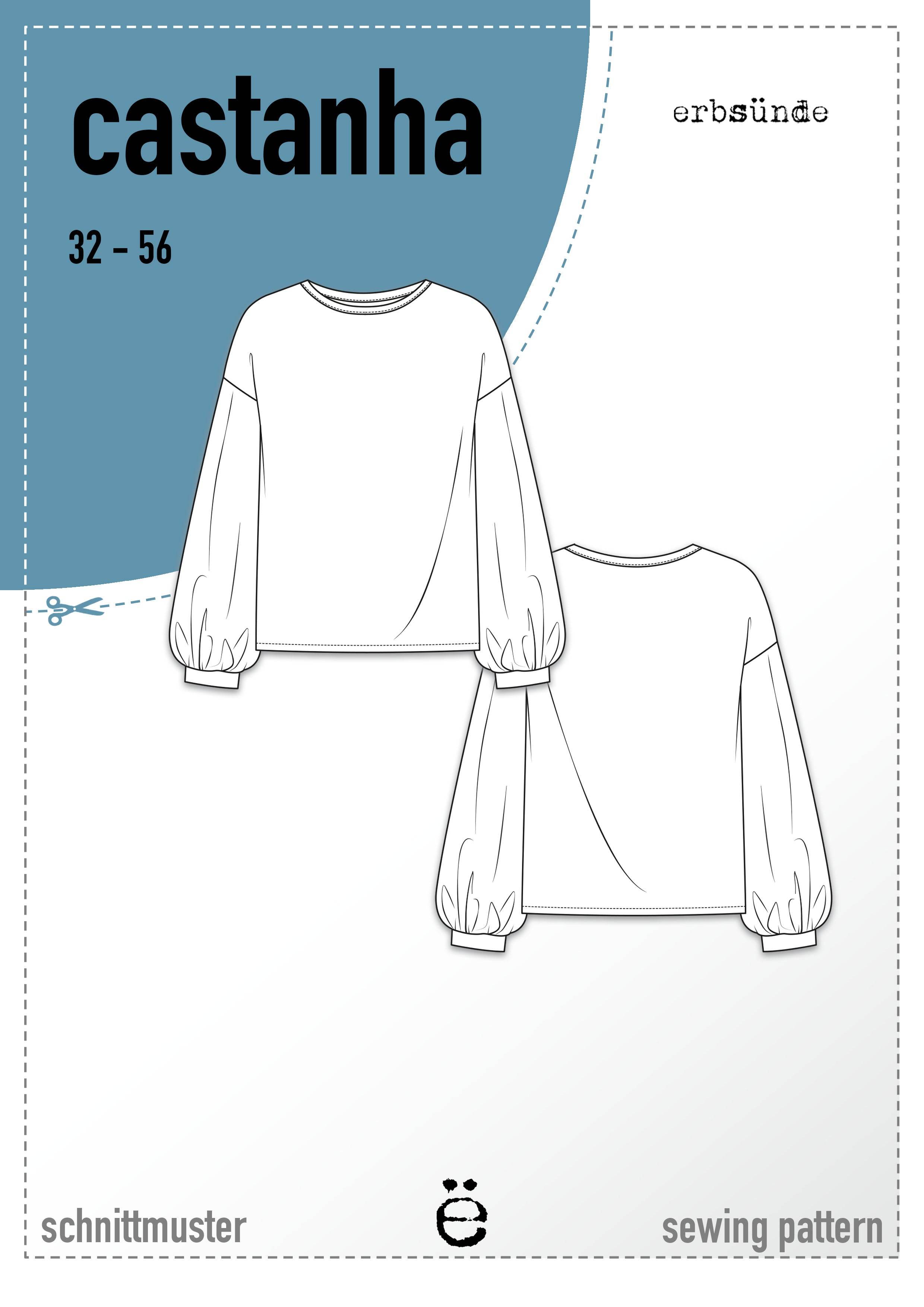Schnittmuster Jersey Bluse CASTANHA (32-56) : - Sewando