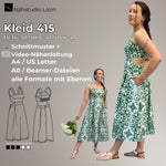 Sommerkleid mit Tunnelzug und Kellerfalten, luftiges Damenkleid mit Taschen, Trägern und gesmoktem Rücken - Sewando