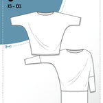 Schnittmuster Kleid, Shirt mit Fledermausärmeln GULA (34-52) : - Sewando