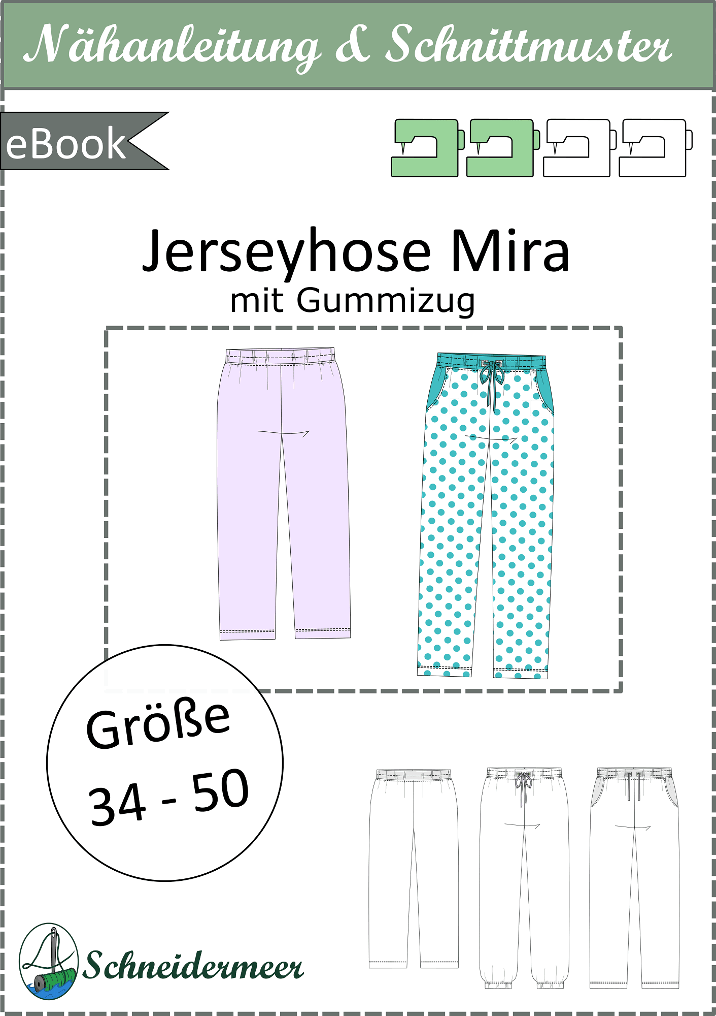 Mira – Bequeme Jerseyhose in 2 Längen mit oder ohne Taschen Gr. 34-50 - Sewando