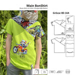 Kombipaket Schnittmuster Main PiniShirt Gr. 80-164 + 2 Plotterdateien Kawai Muscheln & Hallo Sommer - Sewando