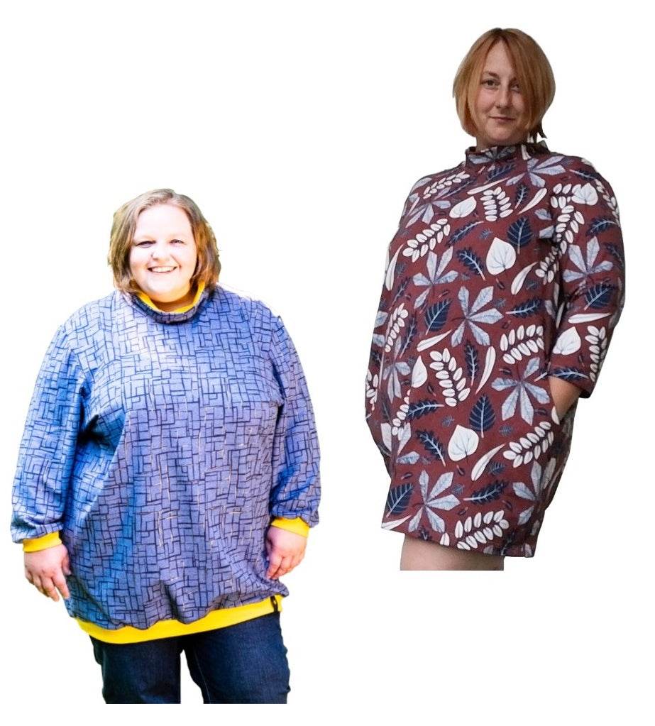 Hoody&Kleid DALINA Schnittmuster+Nähanleitung Gr. 44-58 | BU 116-155 CM : - Sewando