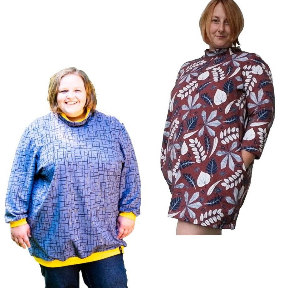 Hoody&Kleid DALINA Schnittmuster+Nähanleitung Gr. 44-58 | BU 116-155 CM : - Sewando