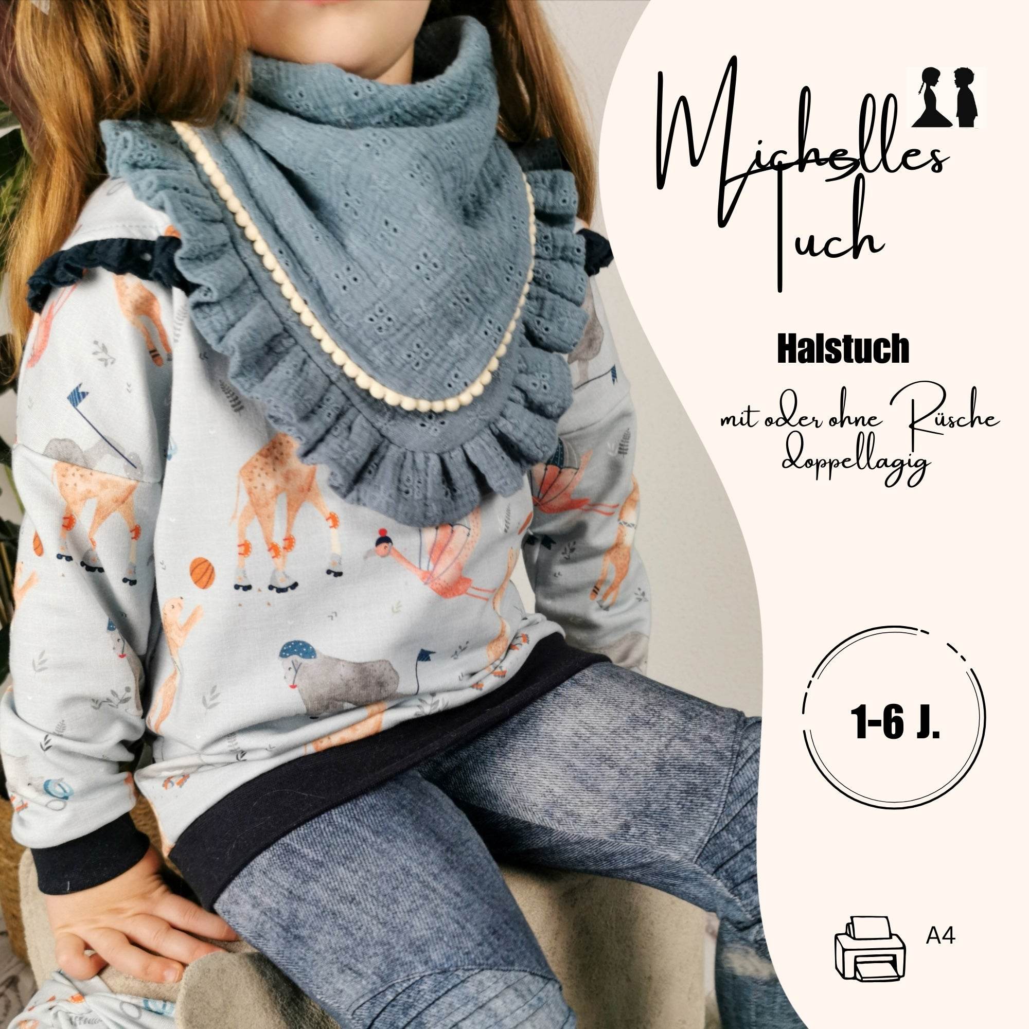 Schnittmuster Freebook Halstuch Michelles Tuch (1-6 Jahre) - Sewando