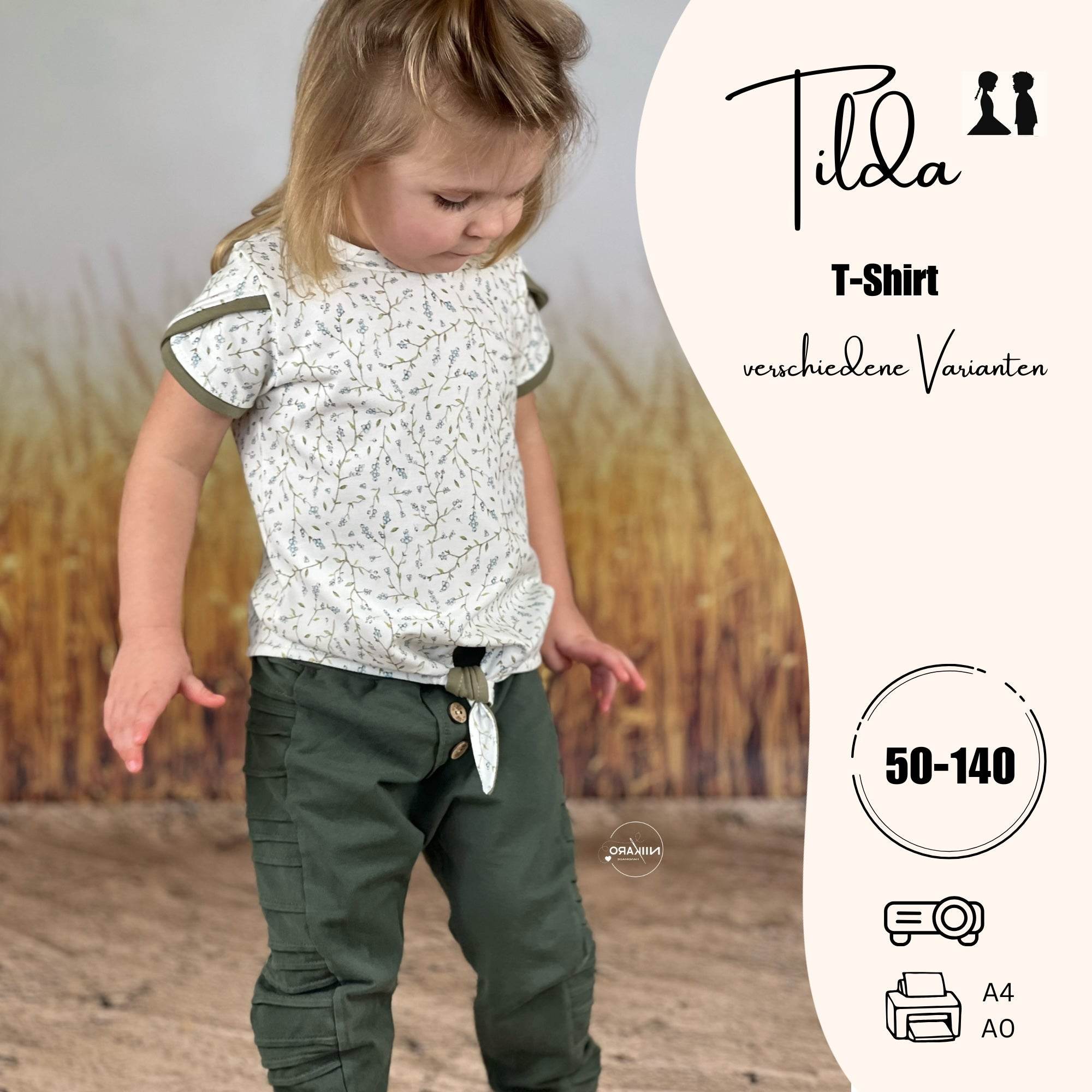Schnittmuster Tildas T-Shirt Gr. 50-140 (Kombi) - Sewando
