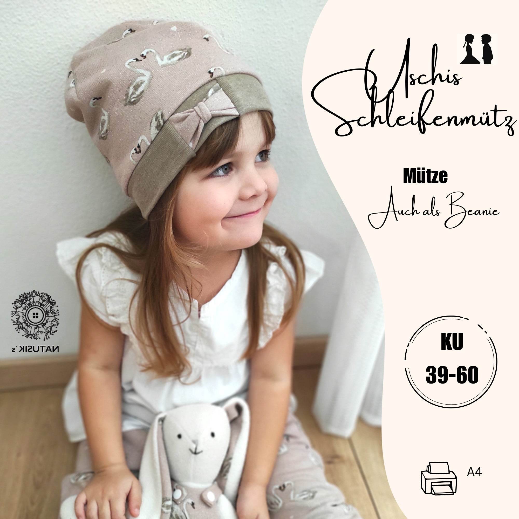 Schnittmuster Mütze Uschis Schleifenmütz (KU 39-60cm) - Sewando