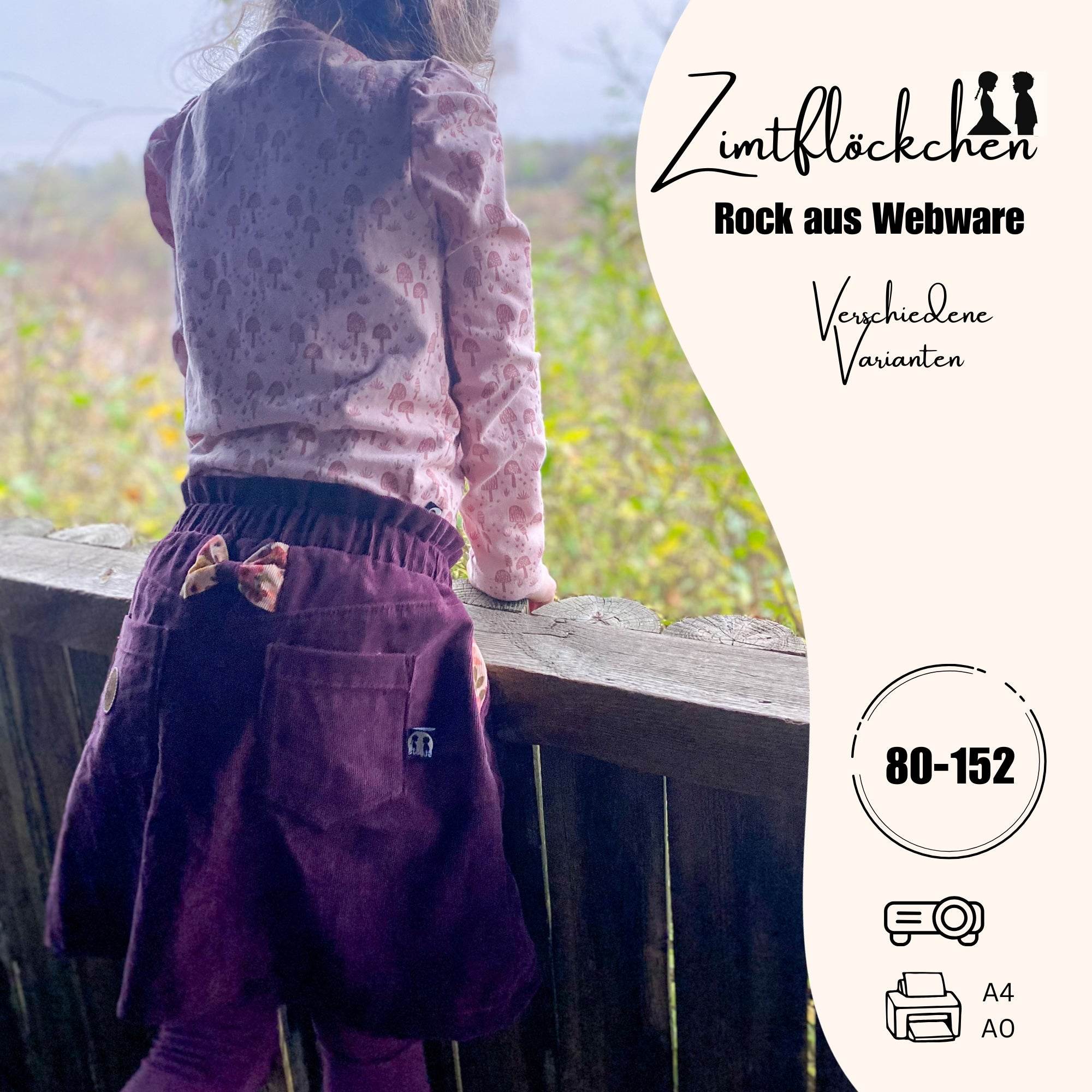 Schnittmuster Rock Zimtflöckchen Gr. 80-152 - Sewando