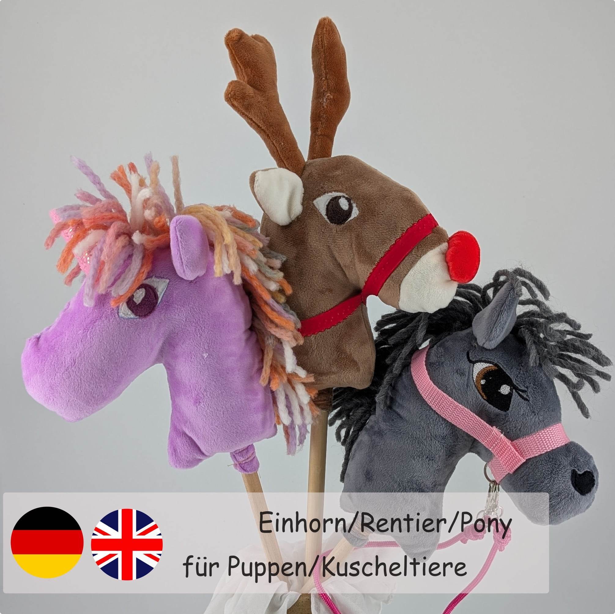 Rentier, Pony, Einhorn- Steckenpferd für Puppen Nähanleitung und Schnittmuster - Sewando