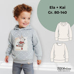Schnittmuster Kinder Hoodie Ela+Kai Gr. 80-140 - Sewando