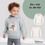 Schnittmuster Kinder Hoodie Ela+Kai Gr. 80-140 - Sewando