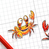 Digi Stamp Set "Krabbe" Drucken, Basteln Plotterdatei