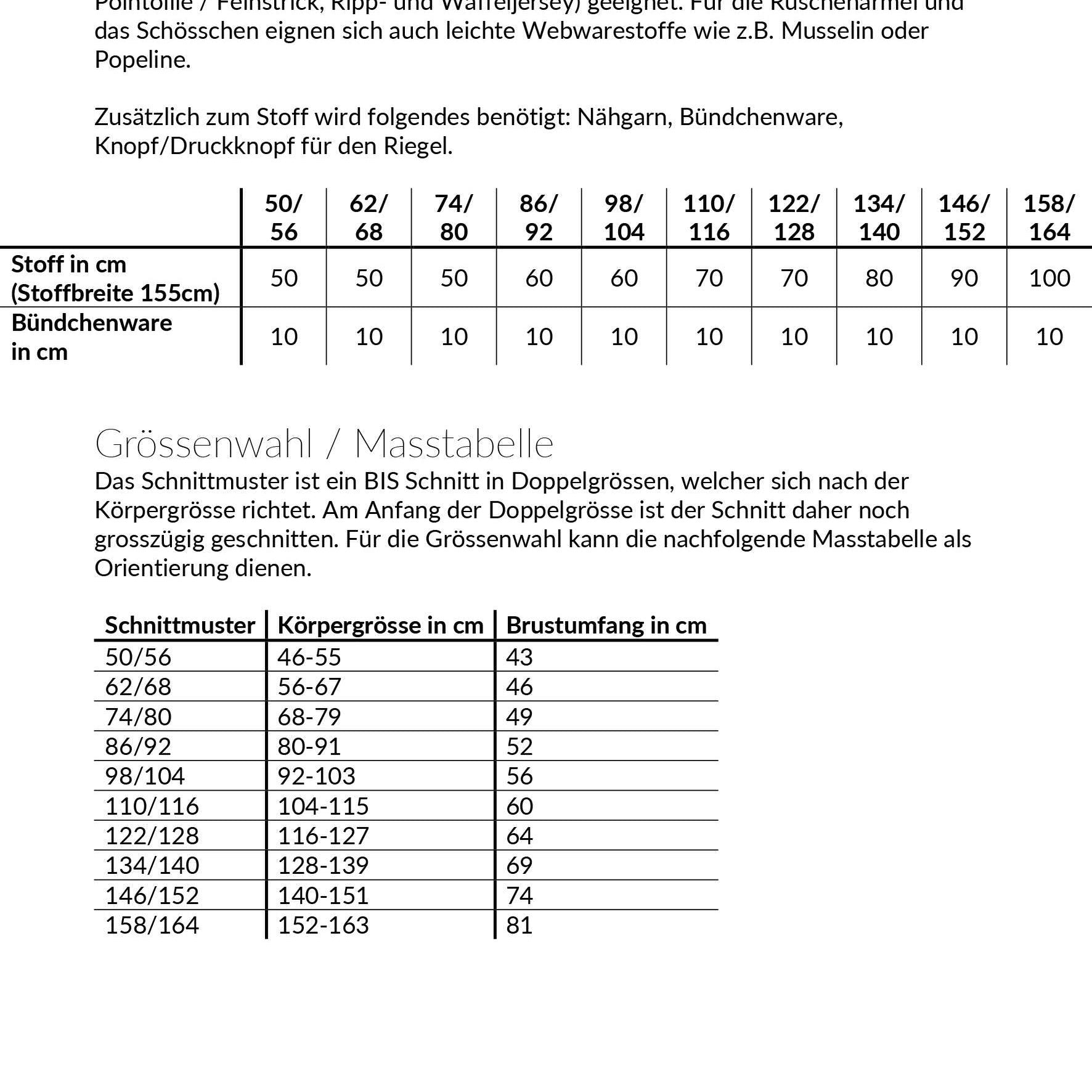 cropORnot, Schnittmuster Grösse 50-164 - Sewando