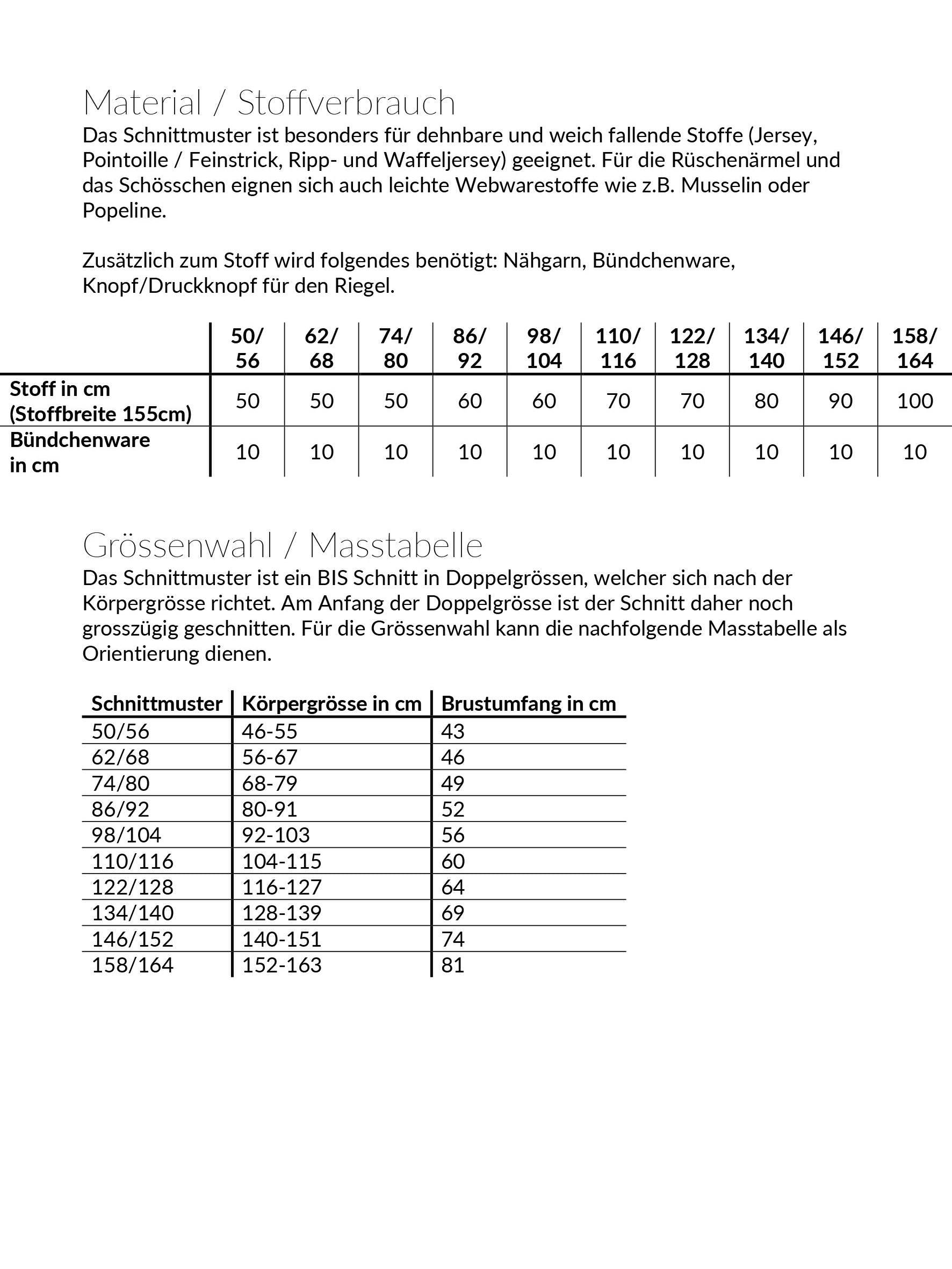 cropORnot, Schnittmuster Grösse 50-164 - Sewando